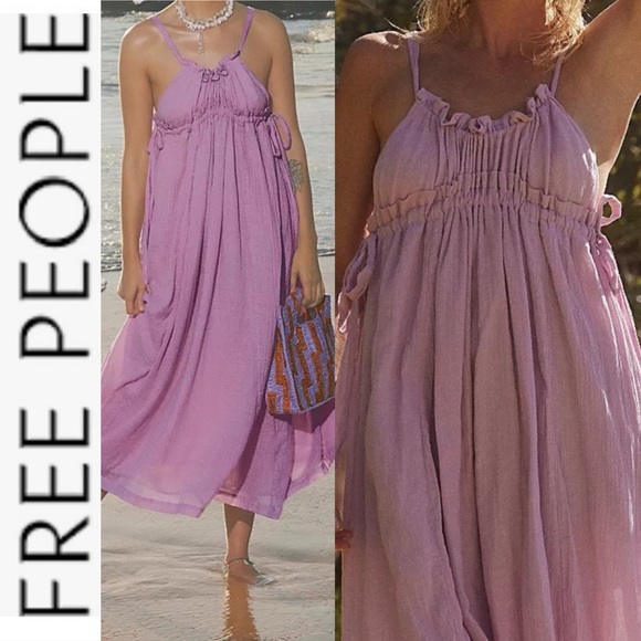 NWT Free People C’est Bon Lilac Midi Dress xs - Picture 2 of 10